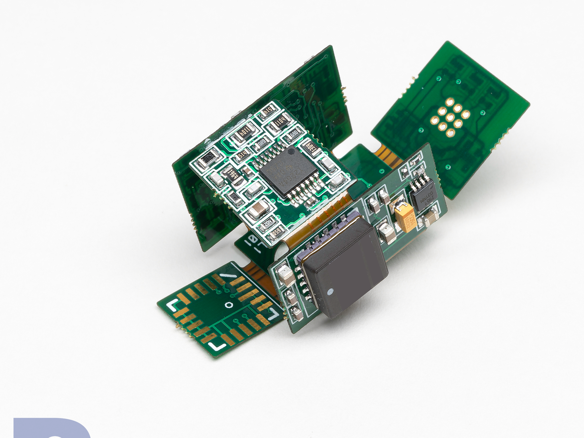 Rigid Flex PCB in a folded position