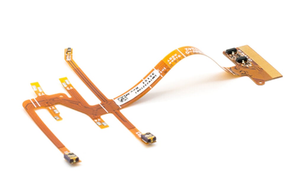 Flex Circuity that is flexed in the center showing bendability