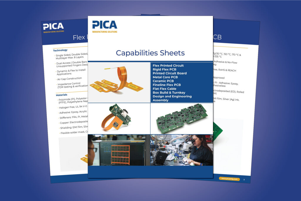 Three images from PICA Manufacturing Solutions full capabilities brochure.