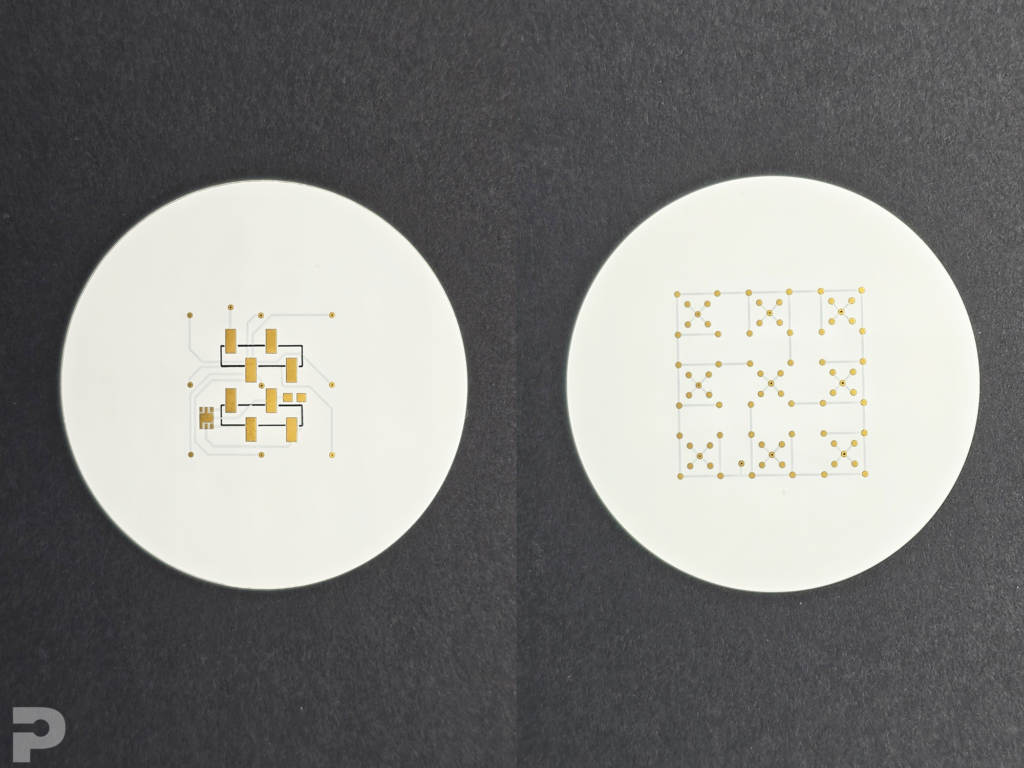 A round white Ceramic PCB
